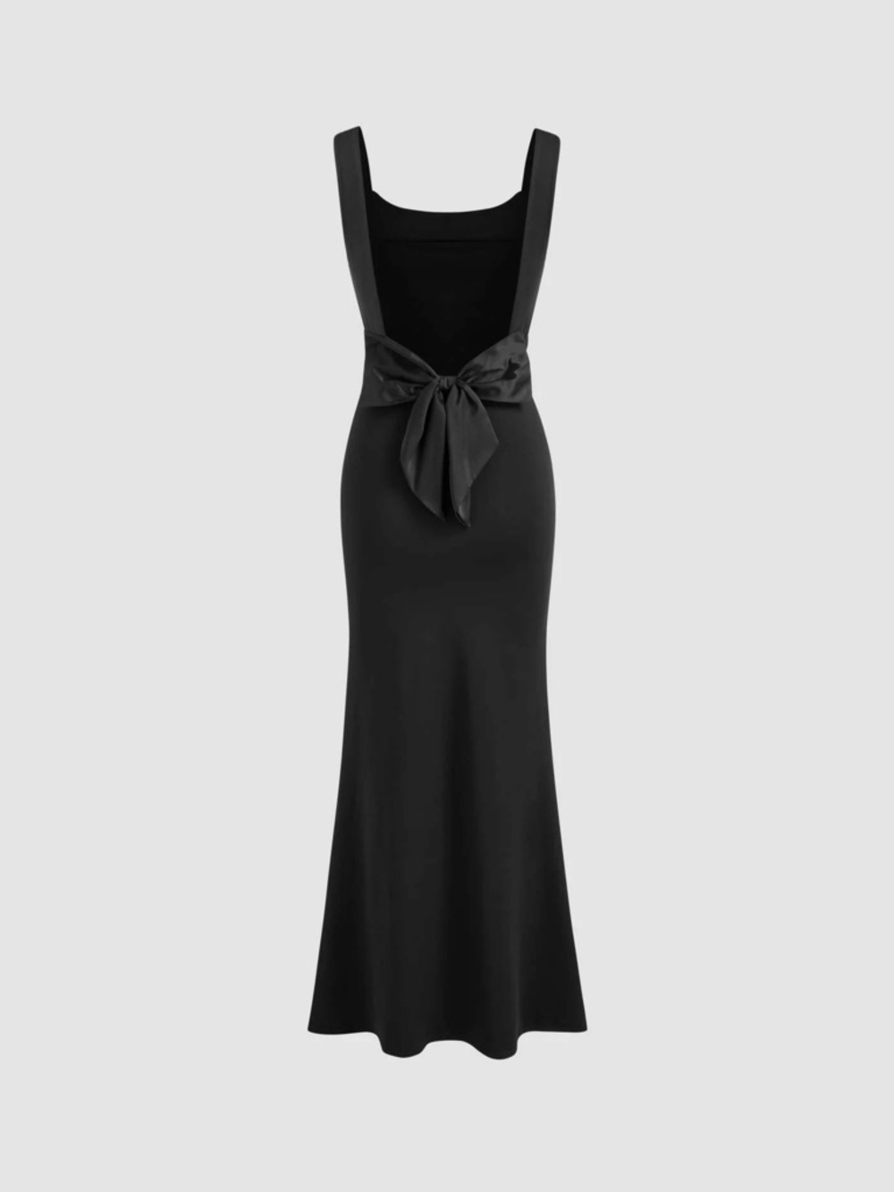 CIDER SCOOP NECKLINE SOLID BOWKNOT BACKLESS MAXI DRESS